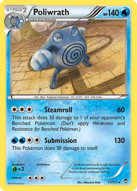 Poliwrath, Pokémon card FFI 17 — Furious Fists set