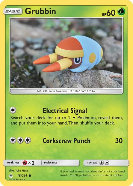 Grubbin, Pokémon card UNB 18 — Unbroken Bonds set