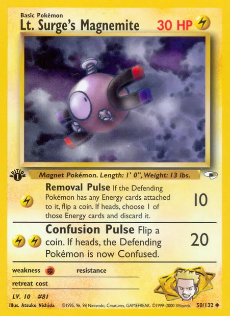 Lt. Surge's Magnemite, carte Pokémon GH 50 — extension Gym Heroes