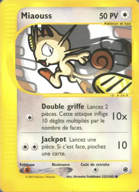 Miaouss, carte Pokémon EX 121 — extension Expedition