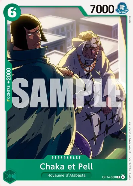 Chaka et Pell, carte One Piece OP14-030 — extension LES SEPT DE LA MER D'AZUR