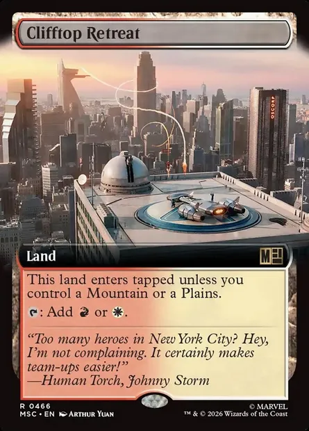 Clifftop Retreat, Magic card MSC 466 — Marvel Super Heroes Commander set