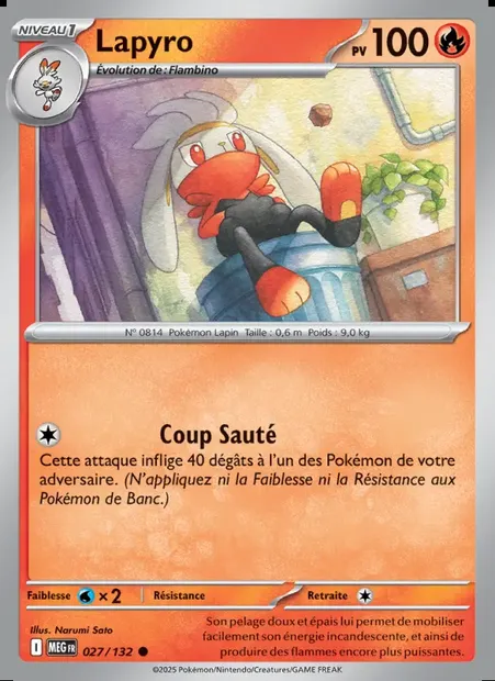 Lapyro, carte Pokémon MEG 027 — extension Méga-Évolution