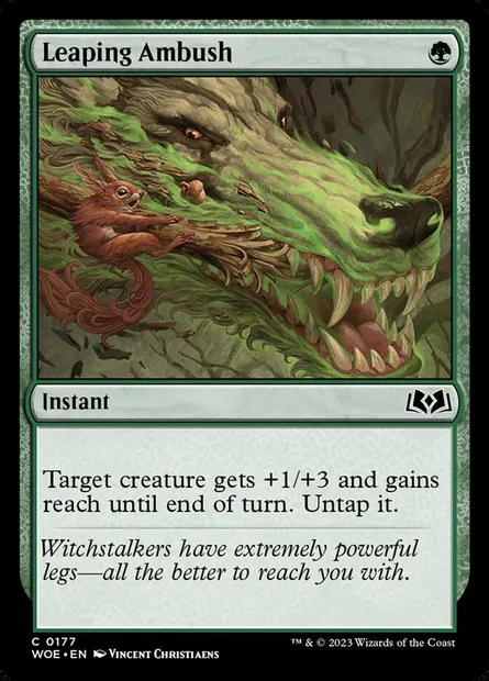 Leaping Ambush, Magic card WOE 177 — Wilds of Eldraine set