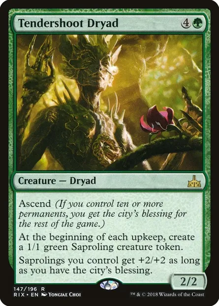 Tendershoot Dryad, Magic card RIX 147 — Rivals of Ixalan set