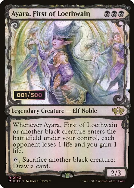 Ayara, First of Locthwain, Magic card MUL 143z — Multiverse Legends set