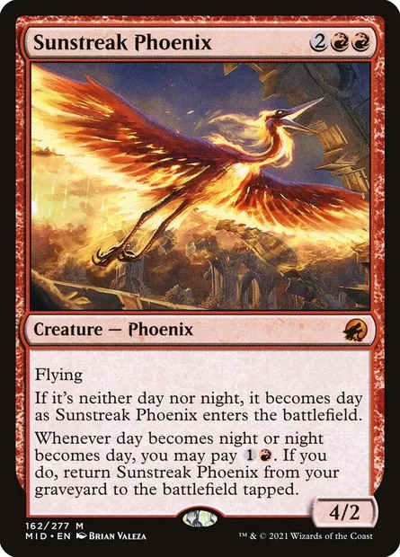 Sunstreak Phoenix, Magic card MID 162 — Innistrad: Midnight Hunt set