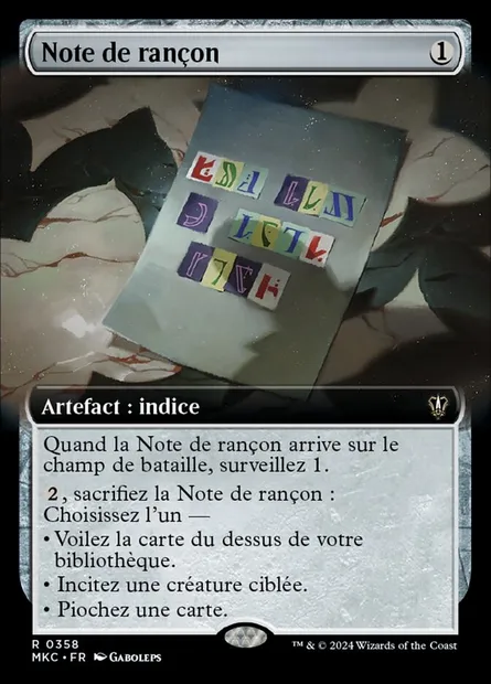 Note de rançon, carte Magic MKC 358 — extension Murders at Karlov Manor Commander