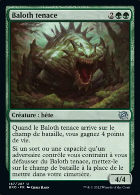 Baloth tenace, carte Magic BRO 187 — extension La Guerre Fratricide