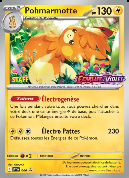 Pohmarmotte, carte Pokémon PR-SV 006 — extension SVP Black Star Promos