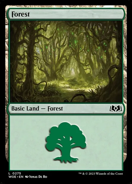Forest, Magic card WOE 275 — Wilds of Eldraine set
