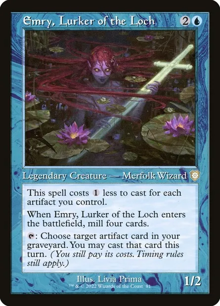 Emry, Lurker of the Loch, Magic card BRC 81 — The Brothers' War Commander set