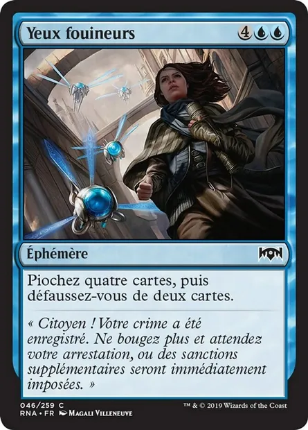 Yeux fouineurs, carte Magic RNA 46 — extension L'allégeance de Ravnica