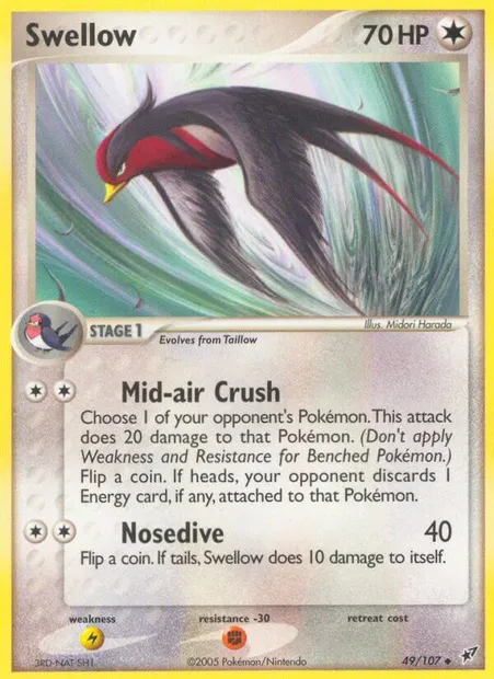 Swellow, Pokémon card DX 49 — Deoxys set