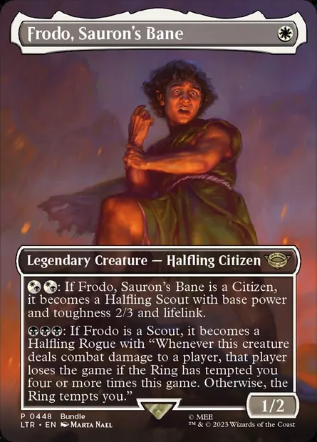 Frodo, Sauron's Bane, Magic card LTR 448 — The Lord of the Rings: Tales of Middle-earth set