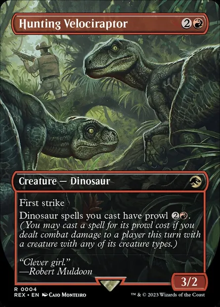 Hunting Velociraptor, Magic card REX 4 — Jurassic World Collection set