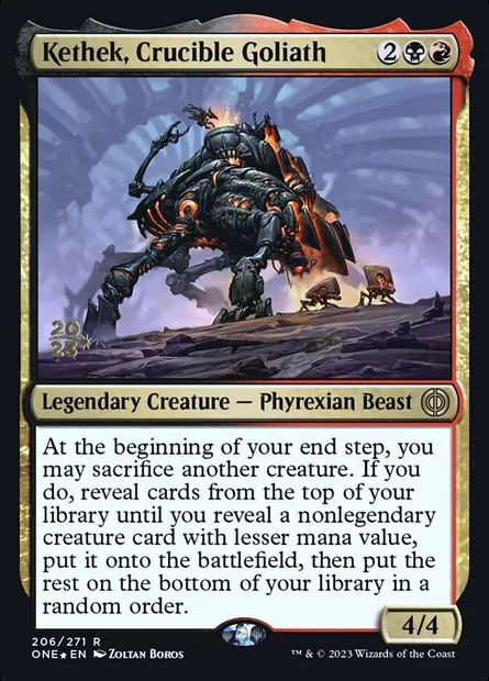 Kethek, Crucible Goliath, Magic card PONE 206s — Phyrexia: All Will Be One Promos set