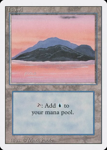 Island, Magic card 3ED 297 — Revised Edition set