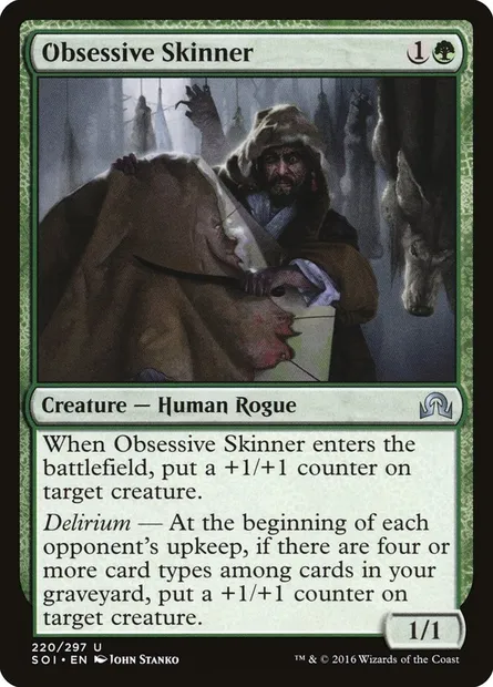 Obsessive Skinner, Magic card SOI 220 — Shadows over Innistrad set