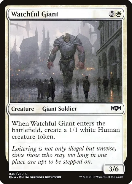 Watchful Giant, Magic card RNA 30 — Ravnica Allegiance set