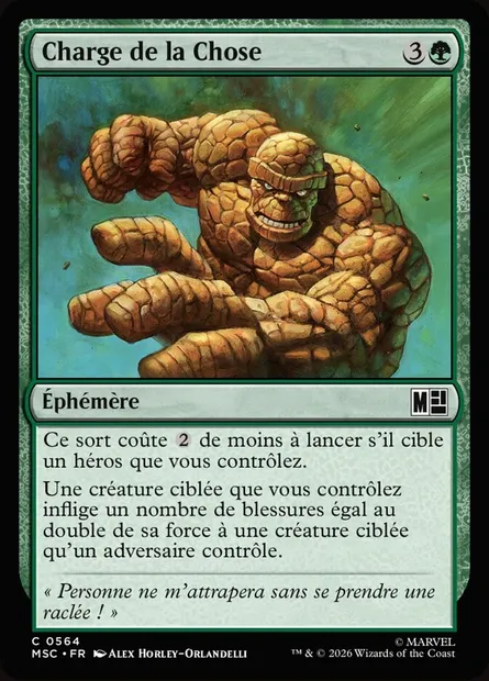 Charge de la Chose, carte Magic MSC 564 — extension Marvel Super Heroes Commander