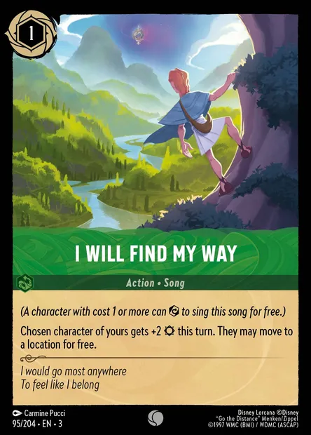 I Will Find My Way, Disney Lorcana card CH3-095 — Into the Inklands set