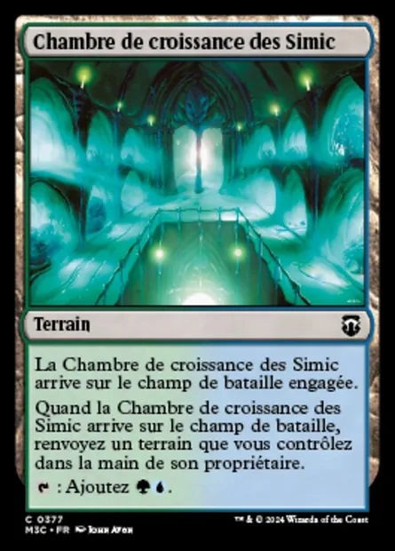 Chambre de croissance des Simic, carte Magic M3C 377 — extension Modern Horizons 3 Commander