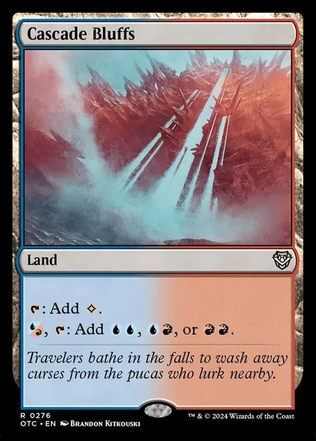 Cascade Bluffs, Magic card OTC 276 — Outlaws of Thunder Junction Commander set