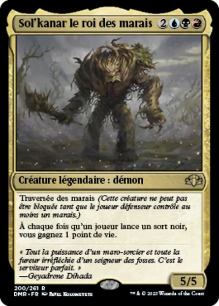 Sol'kanar le roi des marais, carte Magic DMR 200 — extension Dominaria Remastered