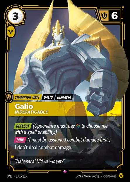 Galio, Riftbound card UNL 171 — Unleashed set