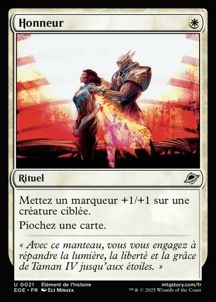 Honneur, carte Magic EOE 21 — extension Edge of Eternities