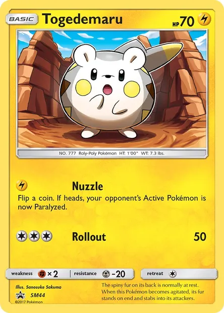Togedemaru, carte Pokémon SM 44 — extension Promo SM