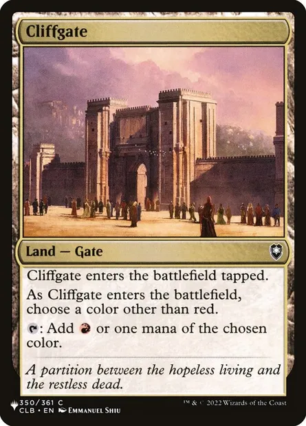 Cliffgate, Magic card PLST CLB-350 — The List set