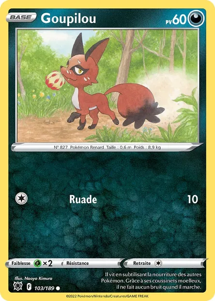 Goupilou, carte Pokémon ASR 103 — extension Astres Radieux