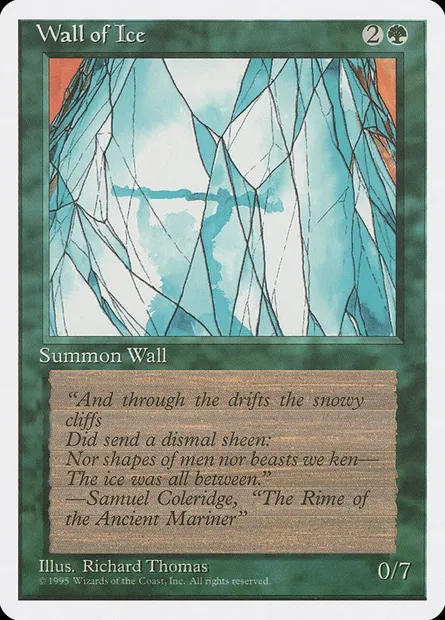 Mur de glace, carte Magic 4ED 283 — extension Quatrième Edition