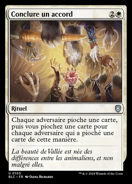Conclure un accord, carte Magic BLC 105 — extension Bloomburrow Commander