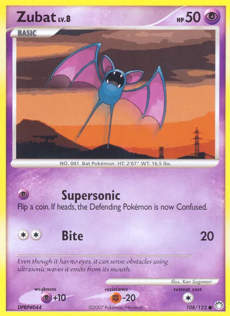 Nosferapti, carte Pokémon MT 108 — extension Trésors Mystérieux