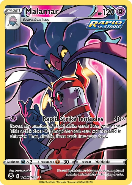 Malamar, Pokémon card SIT TG06 — Silver Tempest set