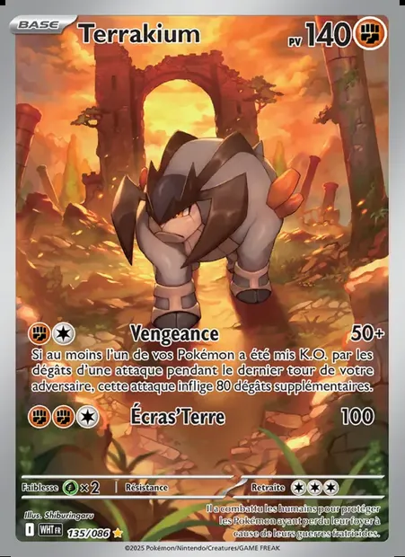 Terrakium, carte Pokémon WHT 135 — extension Flamme Blanche