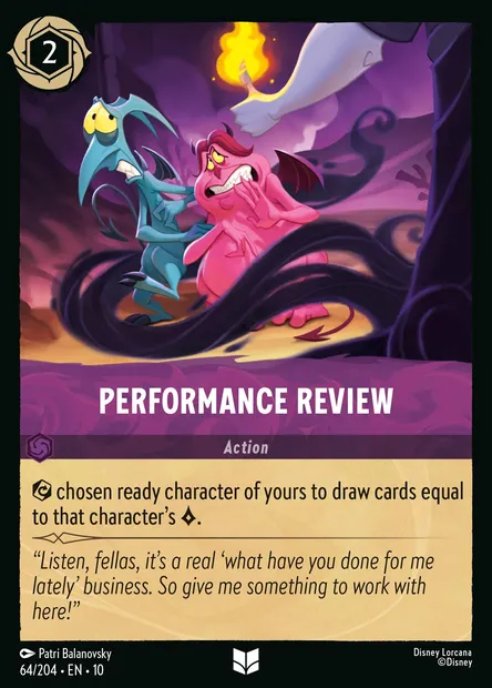 Performance Review, Disney Lorcana card CH10-064 — Whispers in the Well set