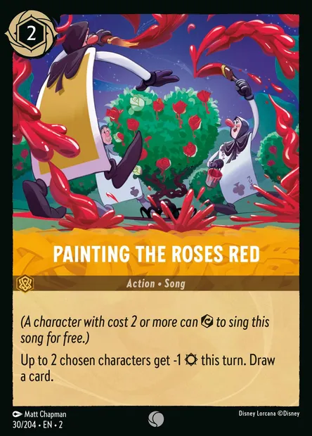 Painting the Roses Red, Disney Lorcana card CH2-030 — Rise of the Floodborn set