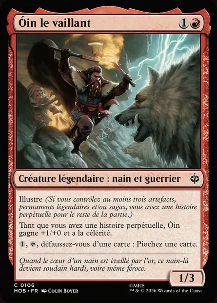 Óin le vaillant, carte Magic HOB 106 — extension The Hobbit