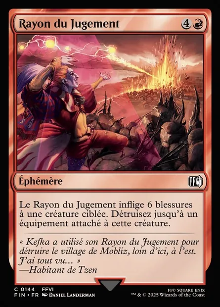 Rayon du jugement, carte Magic FIN 144 — extension Final Fantasy
