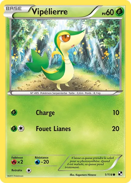 Vipélierre, carte Pokémon BLW 1 — extension Noir & Blanc