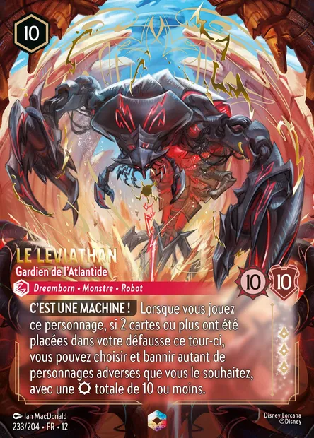 Le Léviathan - Gardien de l'Atlantide, carte Disney Lorcana CH12-233 — extension Contrées Inconnues