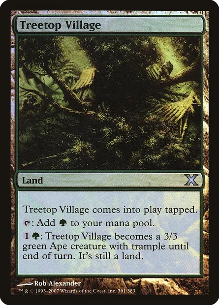 Village arboricole, carte Magic 10E 361★ — extension Dixième édition