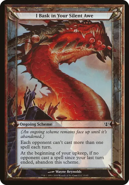 I Bask in Your Silent Awe, Magic card OARC 15★ — Archenemy Schemes set