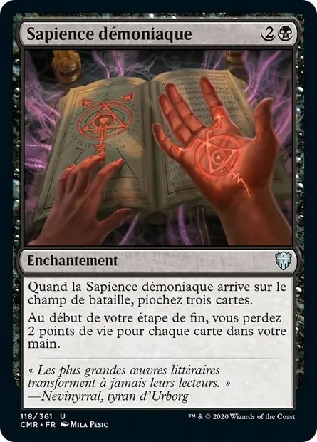 Sapience démoniaque, carte Magic CMR 118 — extension Commander Legends