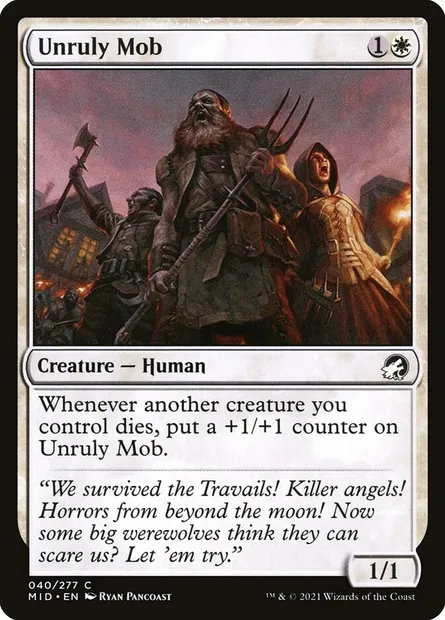 Unruly Mob, Magic card MID 40 — Innistrad: Midnight Hunt set