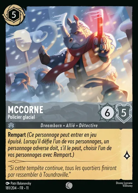 McCorne - Policier glacial, carte Disney Lorcana CH11-181 — extension Givresort